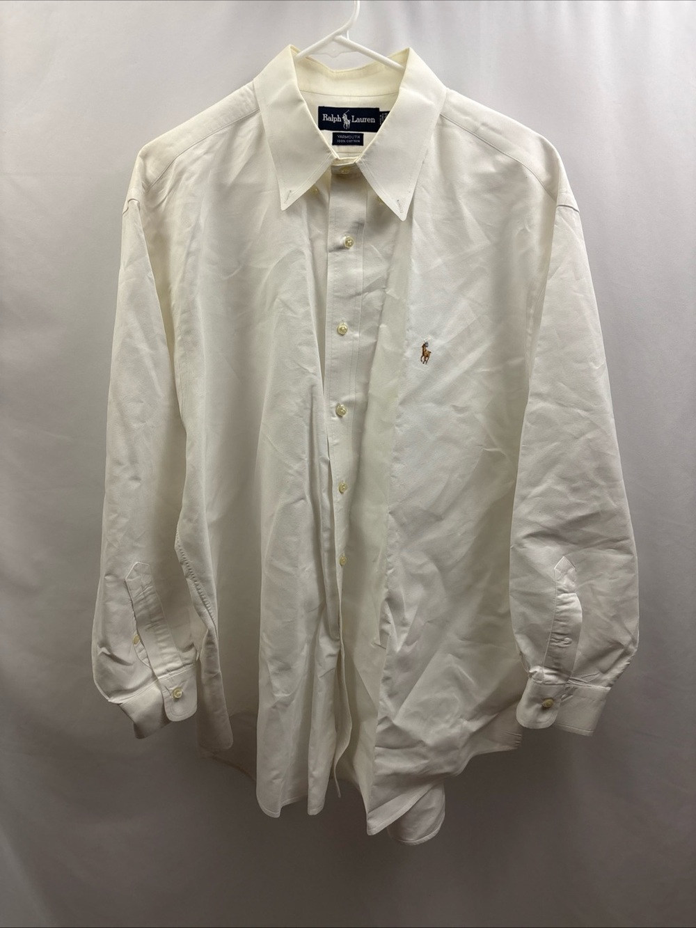 Men’s Vintage 90s Ralph Lauren Yarmouth Oxford Shirt 17 1/2 34 100% Cotton White